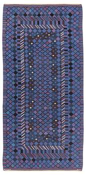 Ann-Mari Forsberg, A carpet, "Tobias", tapestry variant, ca 328 x 157 cm, signed AB MMF AMF.