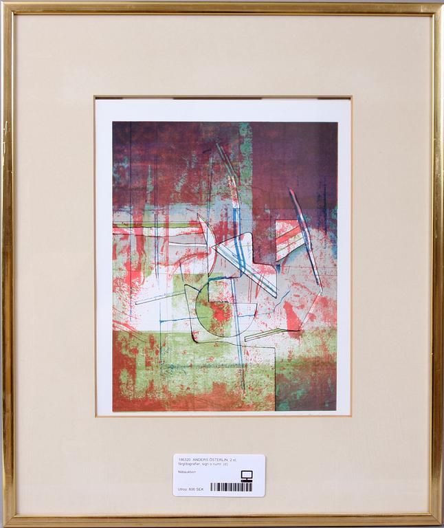ANDERS ÖSTERLIN, 2 st, färglitografier, sign o numr.