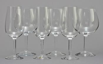GLASSERVISDELAR, 14 st, "Bouquet", Signe Persson Melin, Kosta Boda, 1900-talets fjärde kvartal.