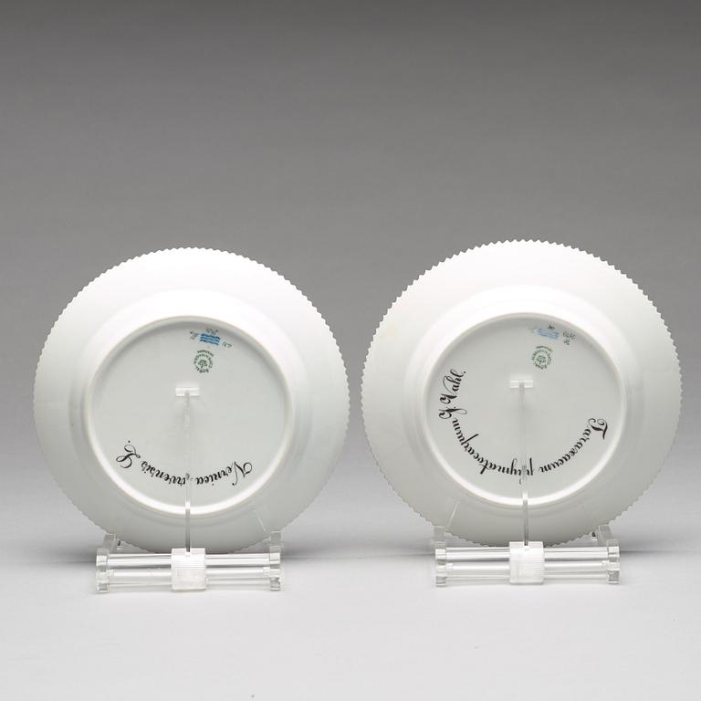 A Royal Copenhagen 'Flora Danica' dinner set for two, Denmark, 20th Century (12 pieces).