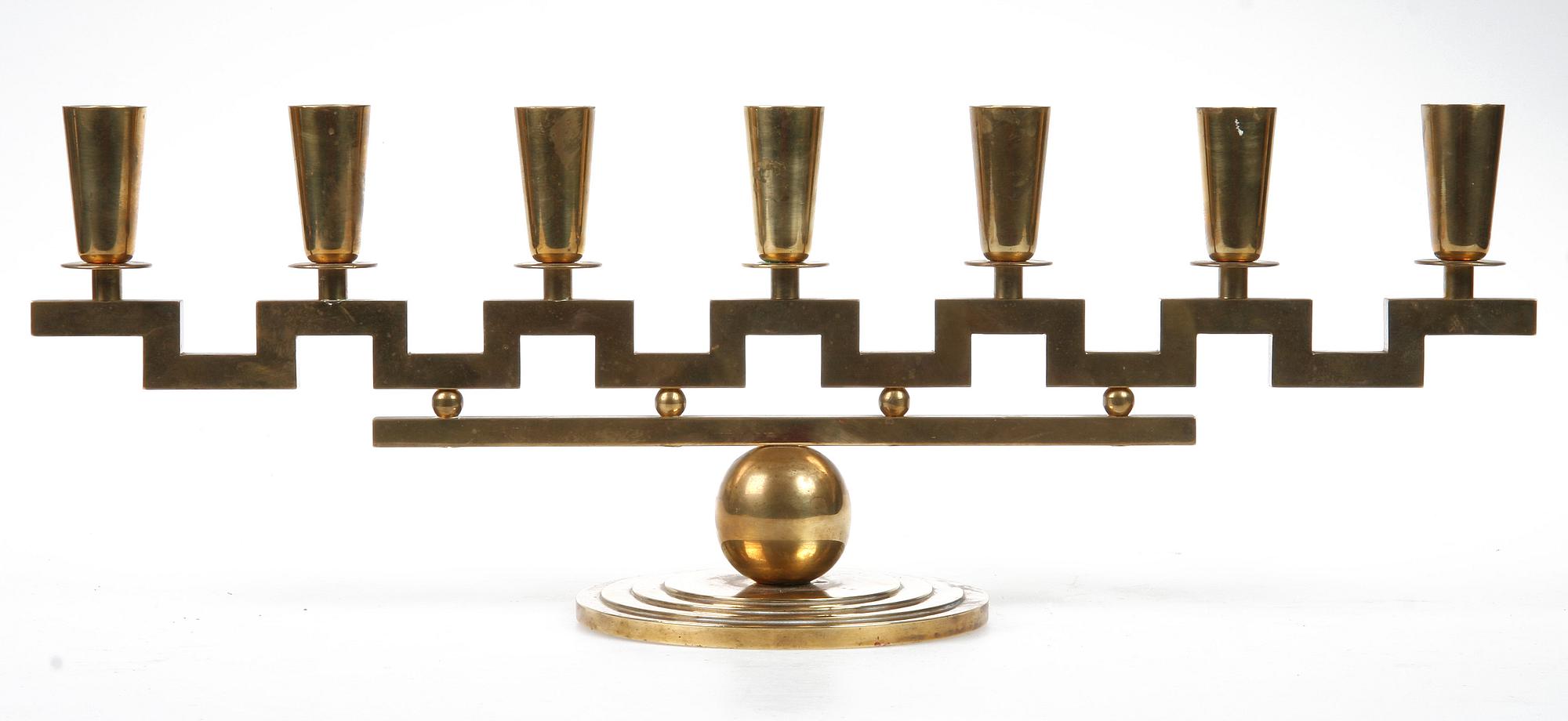 LJUSSTAKE, mässing, Firma Lars Holmström, Arvika, 1900-tal.