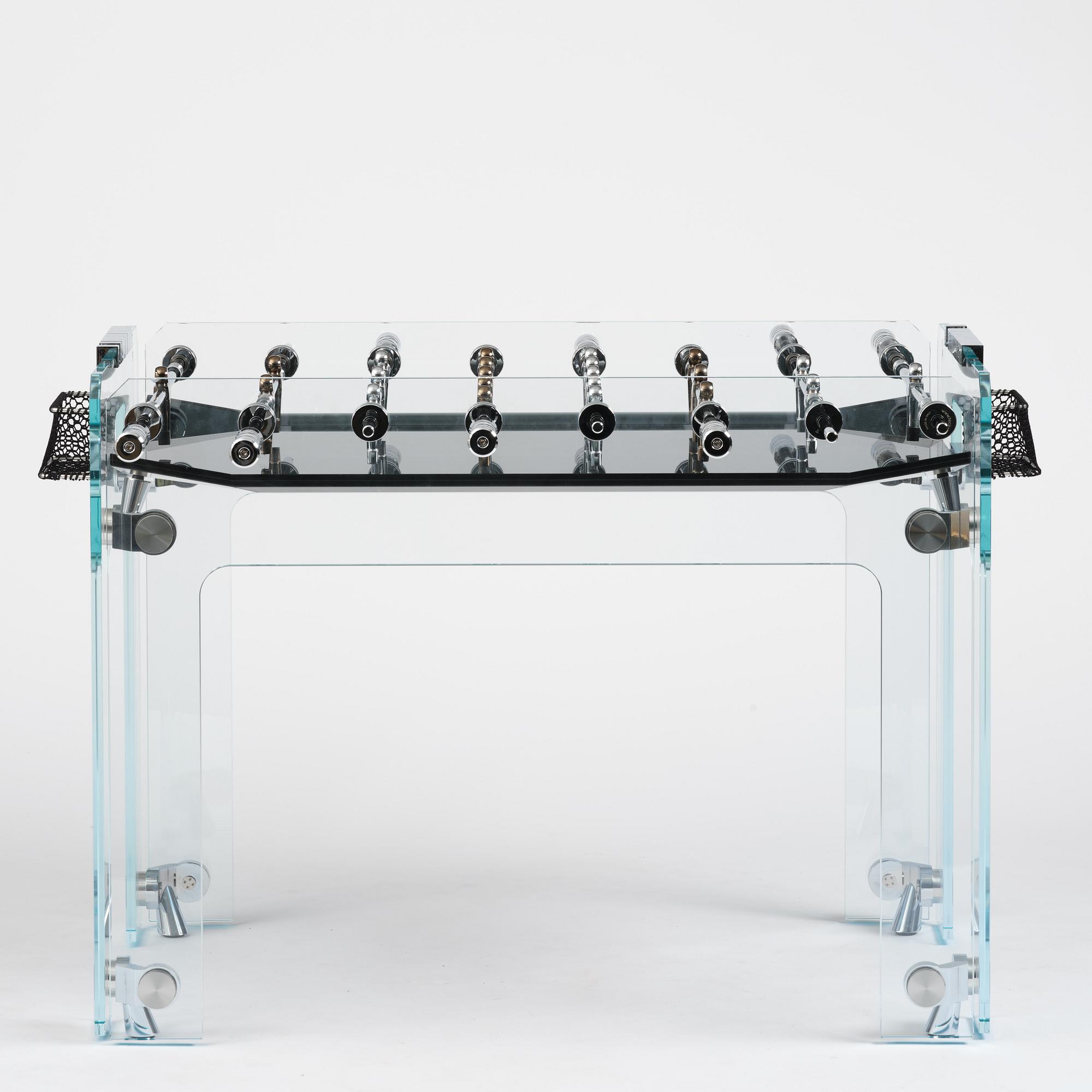 Adriano Design, foosball table, "Cristallino Classic", Teckell, Italy.