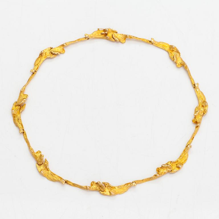 Björn Weckström, A 14K gold collier "Orchid Psychedelic". Lapponia 1969.