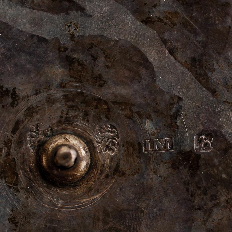 BORDSSURTOUT, silver, otydliga stämplar, 1800-tal.