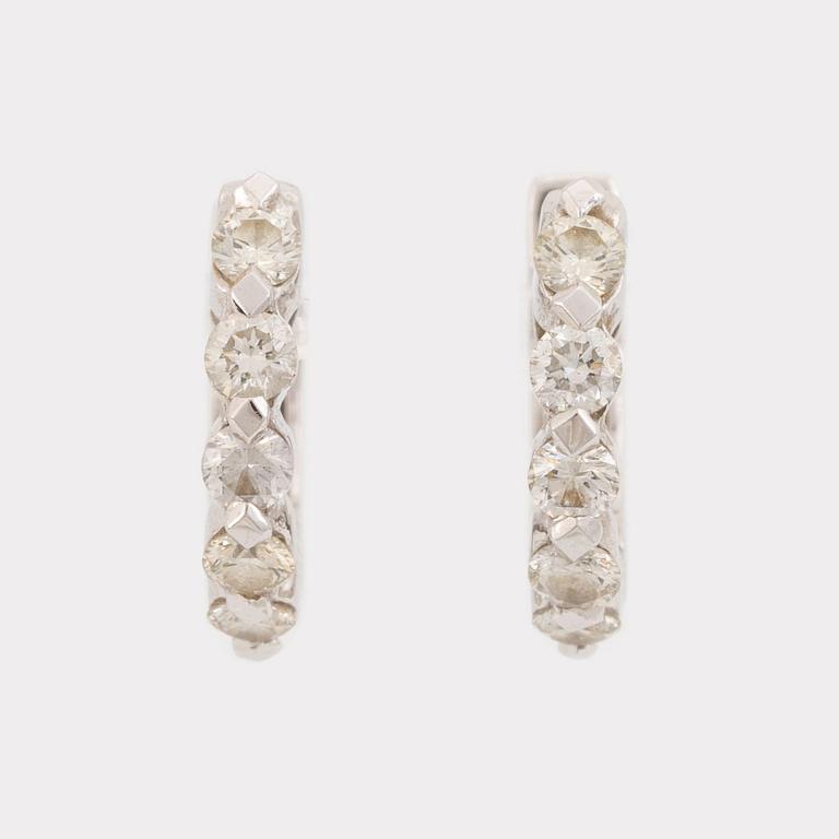 Brilliant cut diamond earrings.