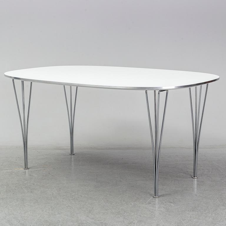 BRUNO MATHSSON & PIET HEIN, matbord, "Superellips", Fritz Hansen, Danmark.