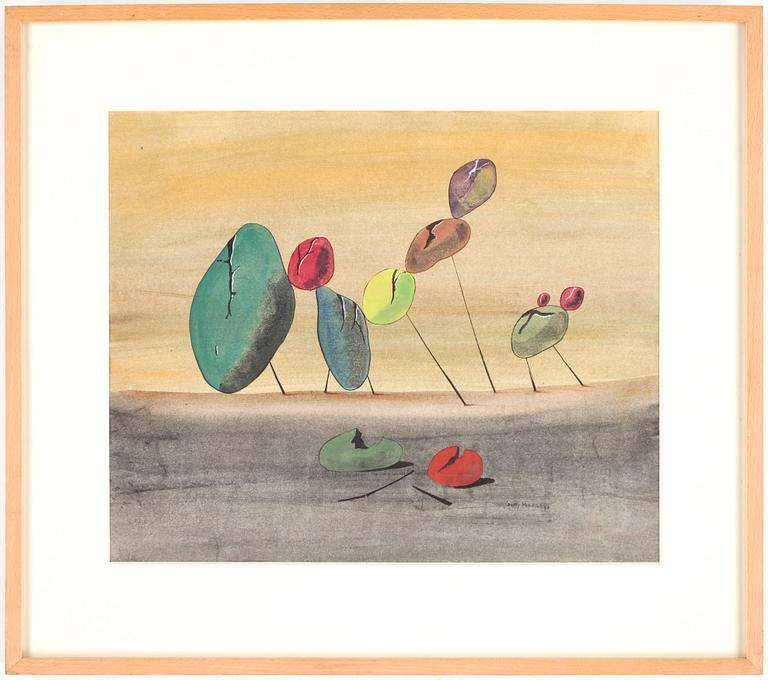 CONROY MADDOX, gouache på papper, sign o dat -40.