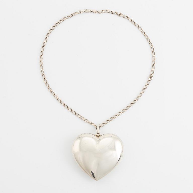 Hermann Siersbol, sterlingsilver large heart necklace, Denmark.