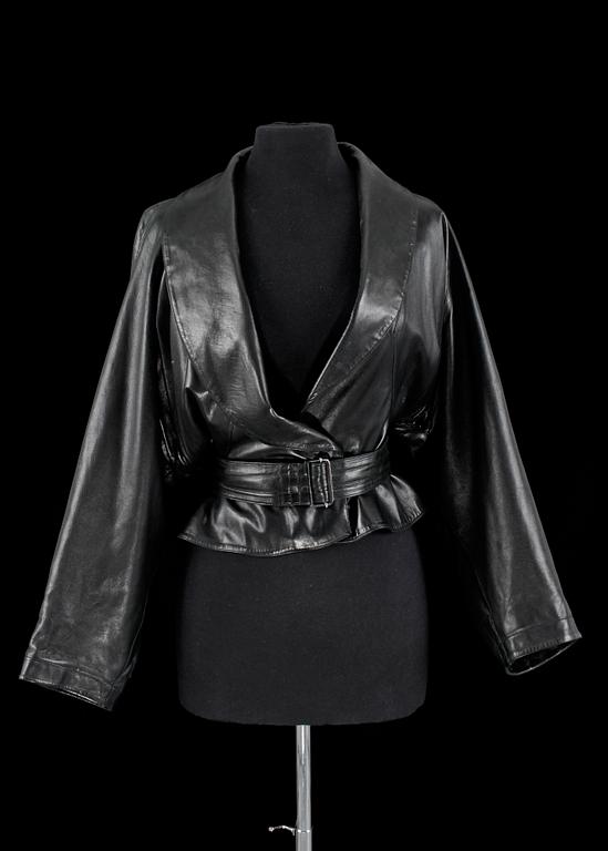 A 1980s/90s leather jacket by Alaia.