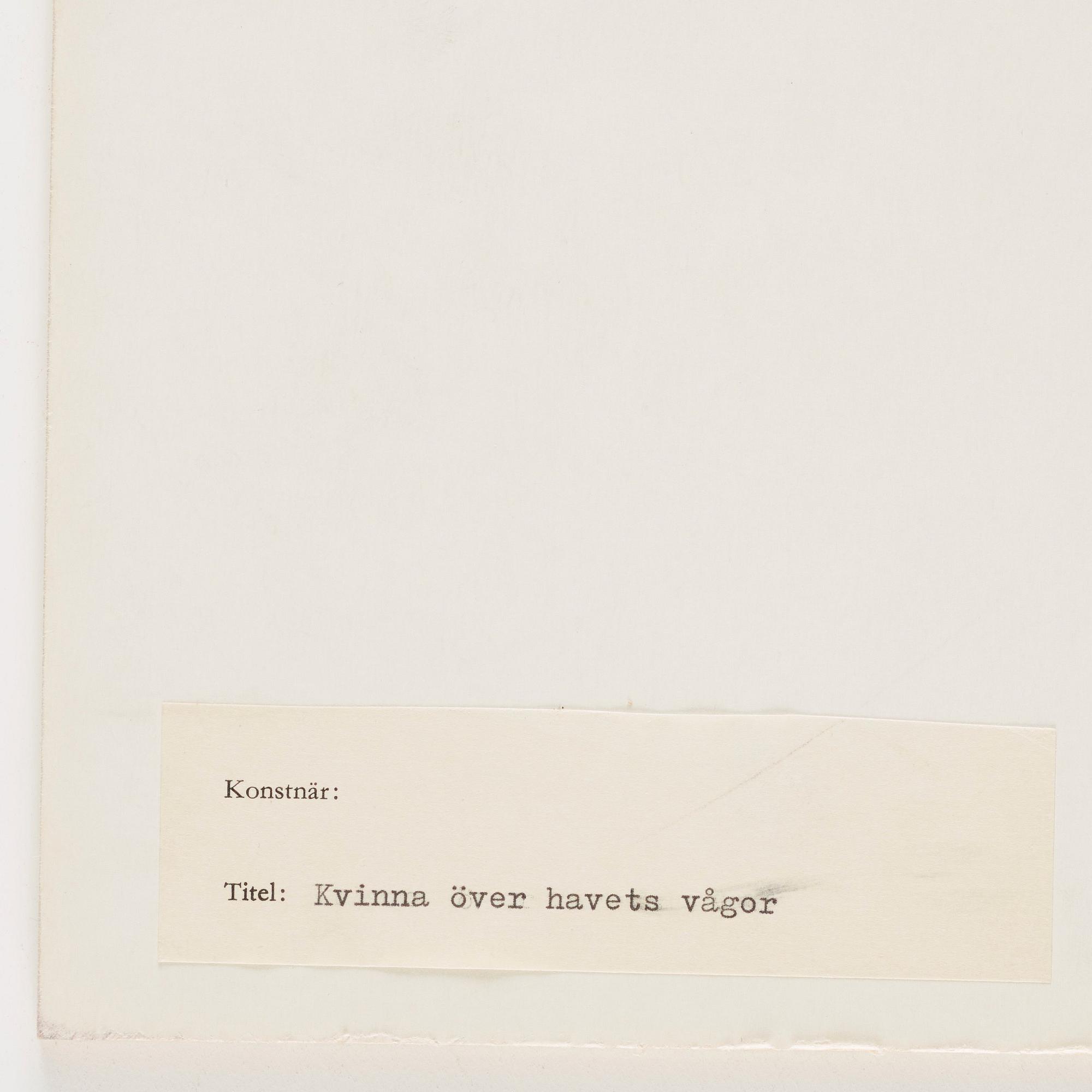 CO Hultén, blandteknik på papper, signerad och utförd på 1940-talet.