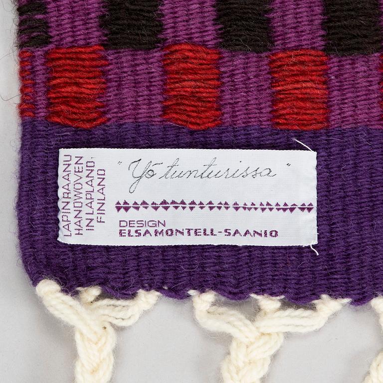 Elsa Montell-Saanio, rana / väggbonad,  "En natt i fjällen"  Finland. Ca 215 x 130 cm.