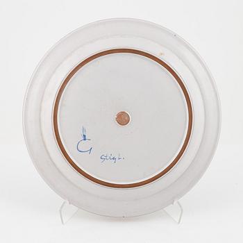 Stig Lindberg, a faience dish, Gustavsberg studio, Sweden 1940-50s.