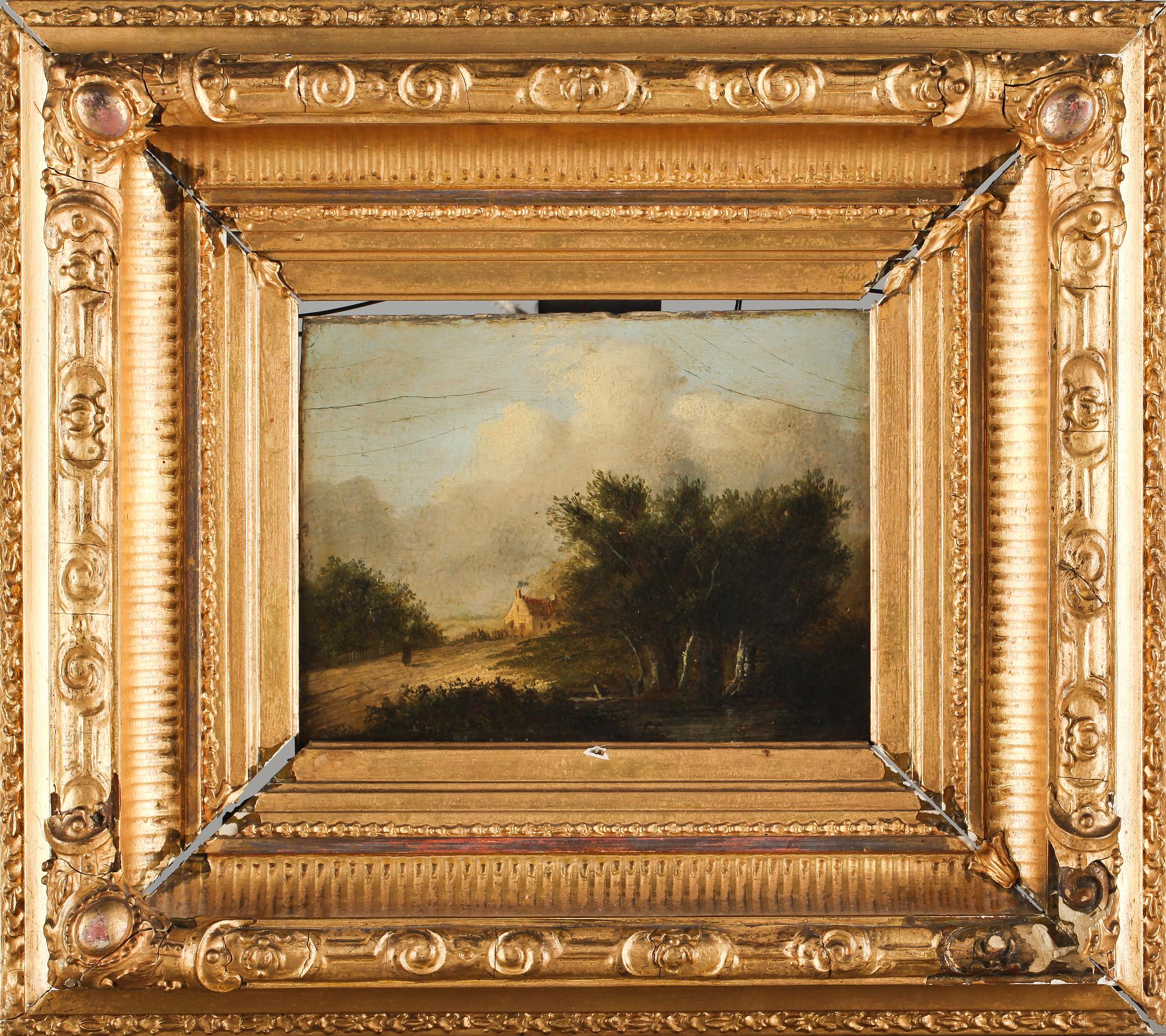 OKÄND KONSTNÄR, olja på pannå, England, 1800-tal.