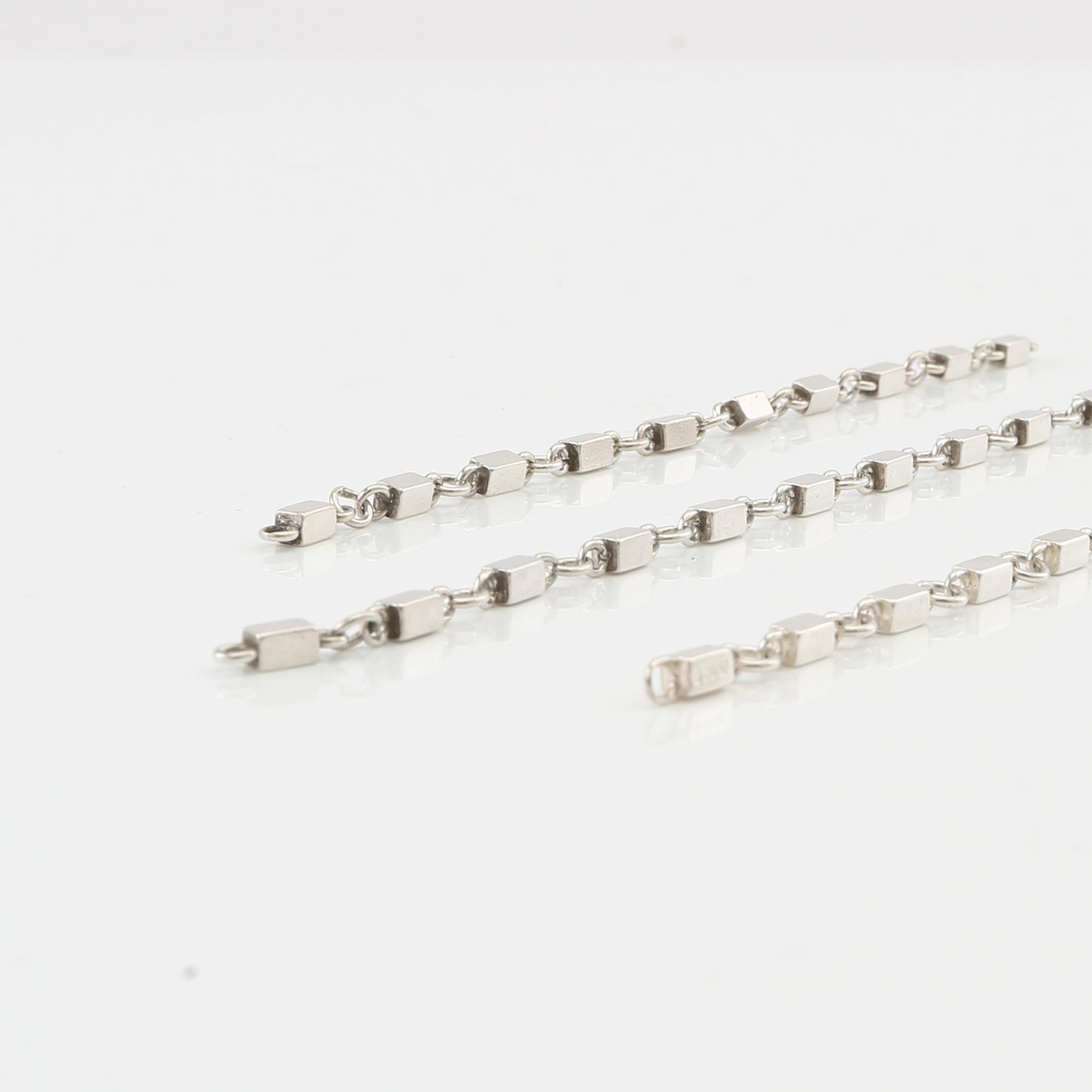 Wiwen Nilsson, 3 sterling silver rod chains, Lund 1945 and 1951.