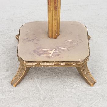 Brasskärm med fotpall, omkring 1900.