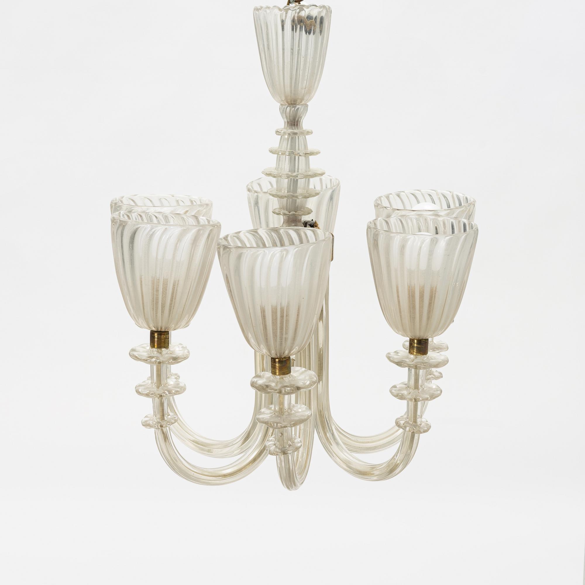 A venetian style glass ceiling lamp, 20th century.