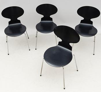 STOLAR, 4 st, "Myran", Arne Jacobsen, Fritz Hansen, 1900-talets andra hälft.