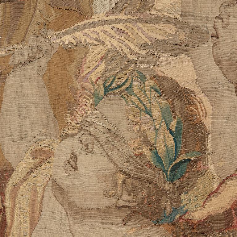 A TAPESTRY, tapestry weave. 339 x 316,5 cm. Brussels, early 17th century.