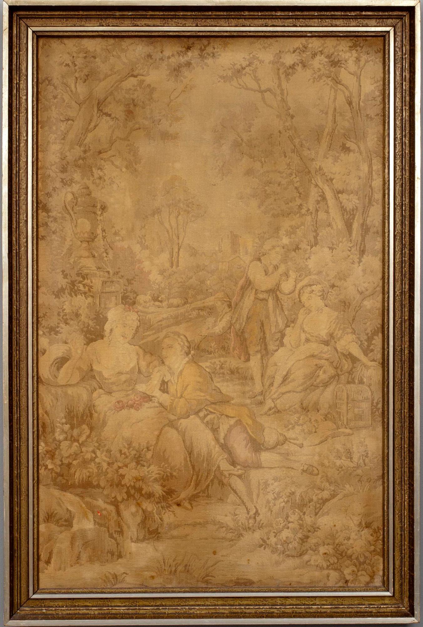 GOBELÄNGER, ett par, maskinvävda 1900-talets början.