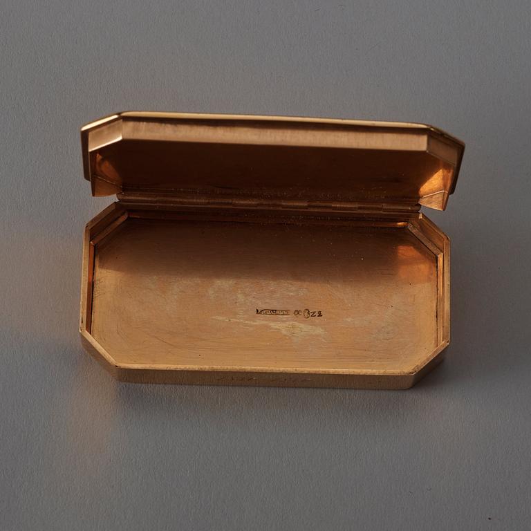 A Swedish early 19th century gold-box, marks of Ernst Emanuel Willkommen, Stockholm 1806.