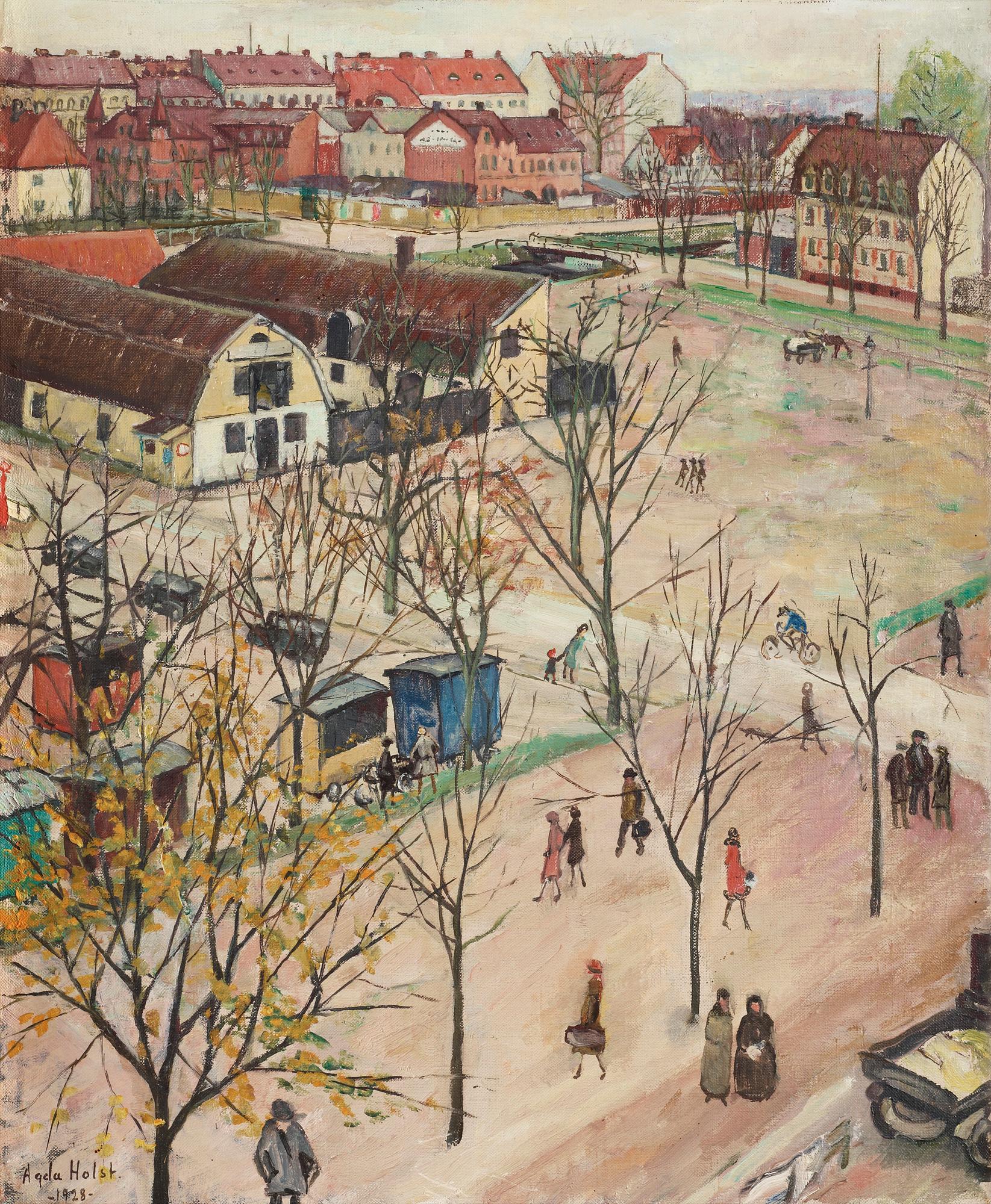 Agda Holst, "Utsikt över Östra Boulevarden, Kristianstad".