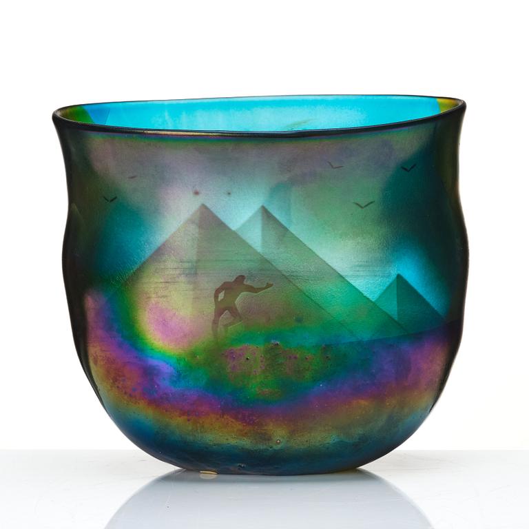 Bertil Vallien, a unique blasted glass vase, Kosta Boda, Sweden.