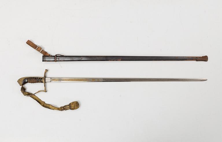 A Swedish officer's sabre 1899 pattern with scabbard.