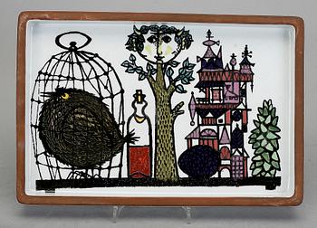 FAT, 2 stycken, Stig Lindberg, Gustavsberg studio, "Karneval", fajans. I produktion 1958-1962.