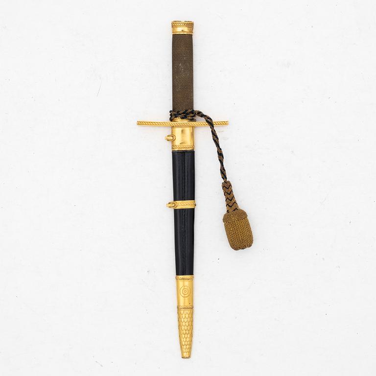 A Swedish Air force officer's dagger, with scabbard.