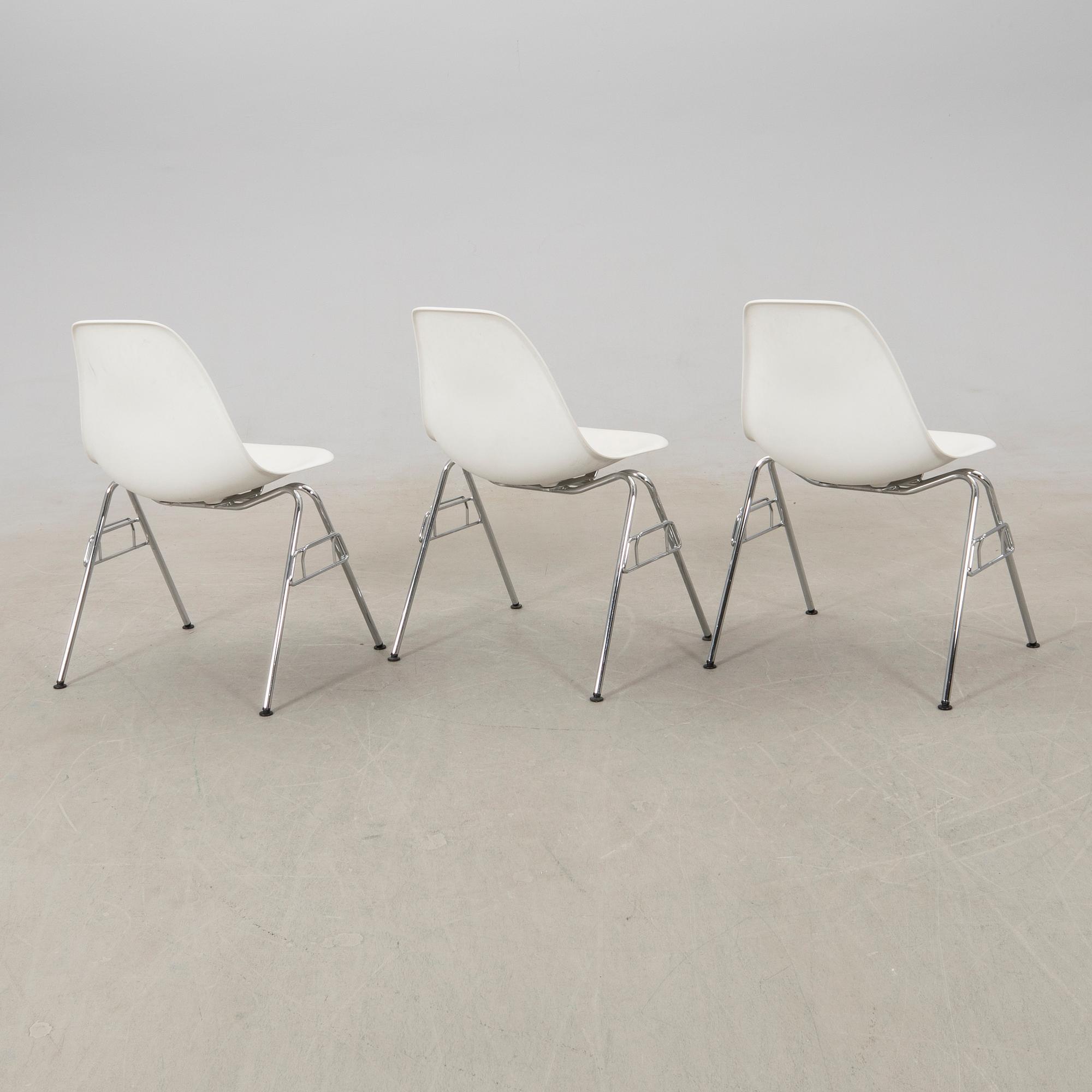 Charles & Ray Eames, stolar 6 st "DSS Plastic side chair" för VItra 2002.