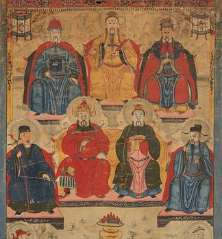 A Tibetan thangka, 20th century.