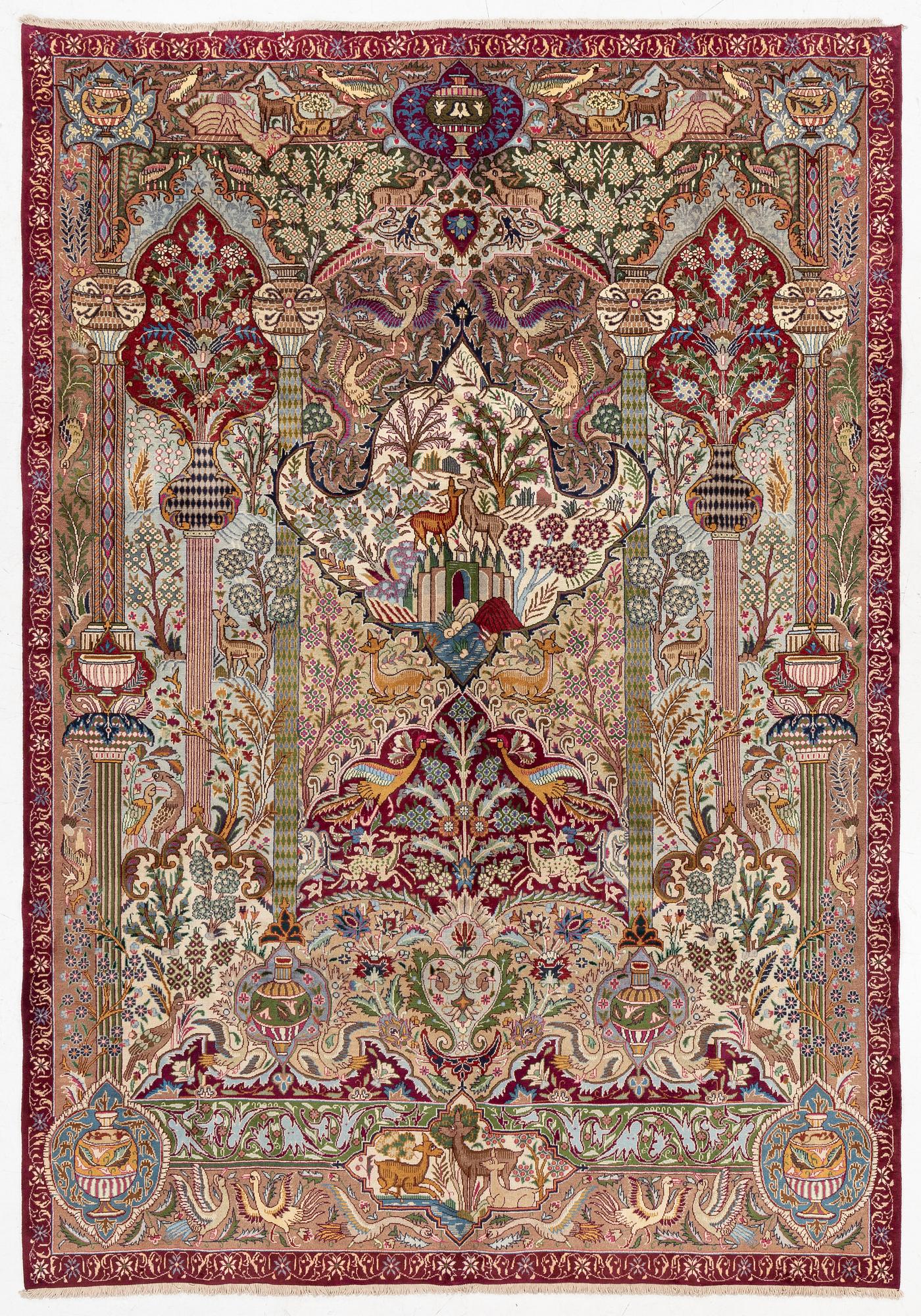 A Kashmar carpet, c. 347 x 242 cm.