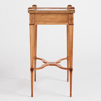 A late Gustavian mahogany table by F. Schalin (master in Stockholm 1797-1817).