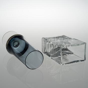 TAPIO WIRKKALA, VASER, 2 st, glas, modell 2727 och "Raito" 2780, signerade.