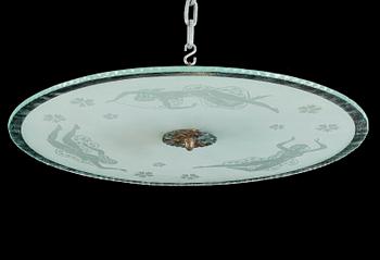 TAKPLAFOND, glas, 1940-tal. Diameter 70 cm.