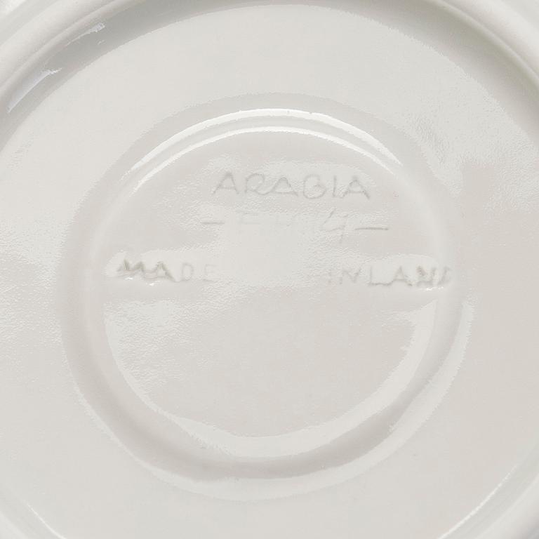 Friedl Holzer-Kjellberg, a 14-piece rice grain porcelain espresso service, signed F.H.Kj Arabia Finland.