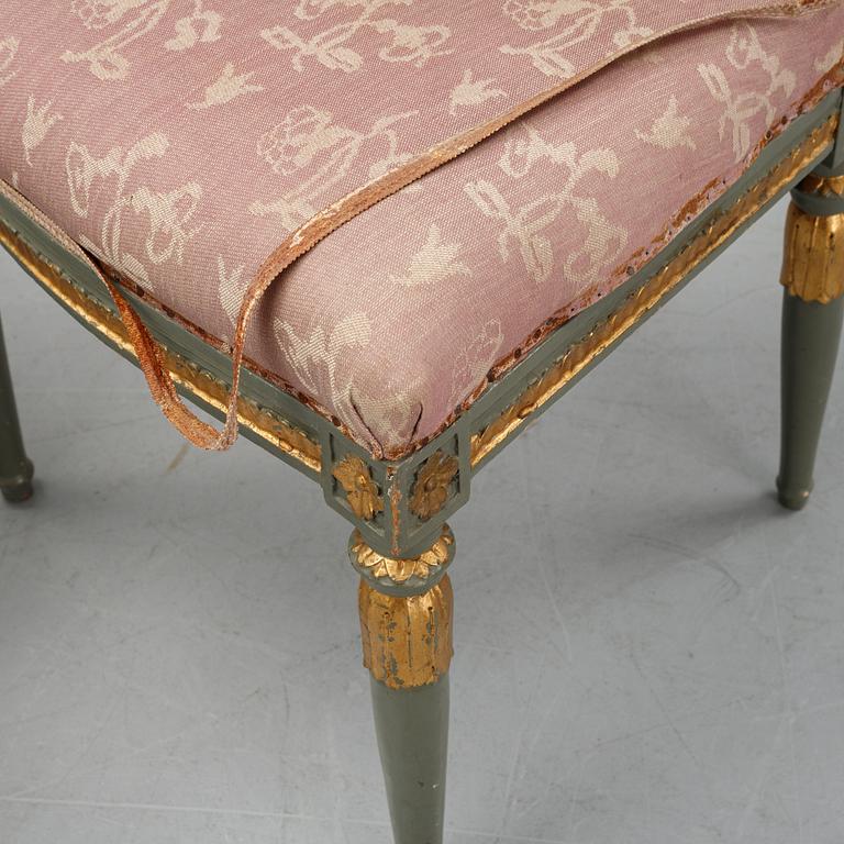 Stolar, 4 stycken (2+2), sengustavianska, tidigt 1800-tal.