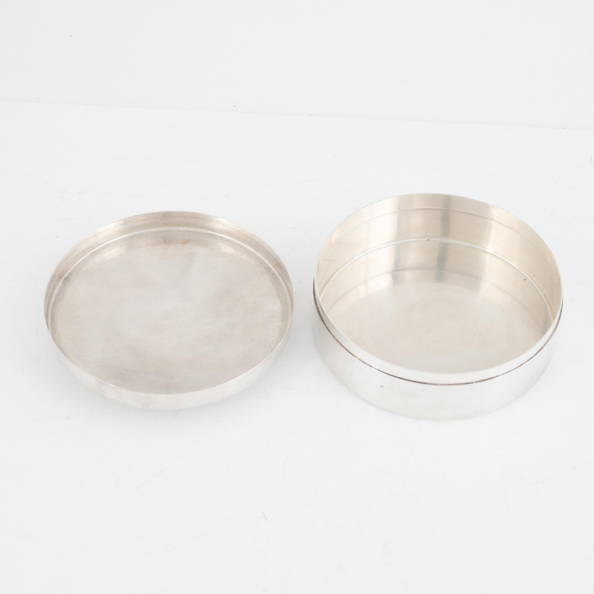 Åke Strömdahl, ask med lock, sterlingsilver, Hugo Strömdahl, Stockholm 1963.