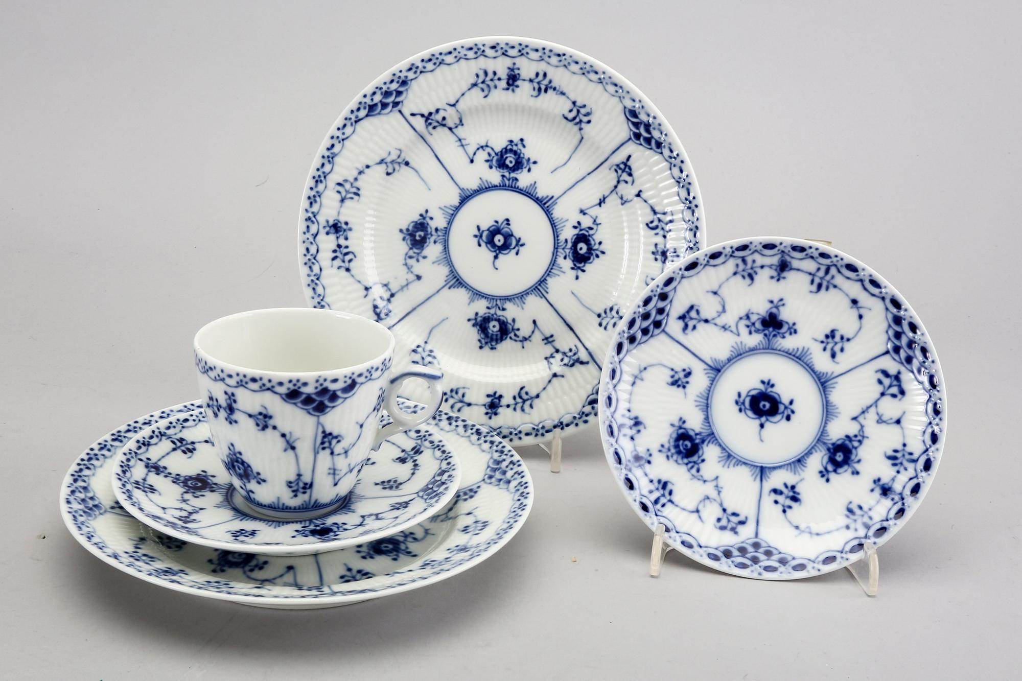 Tableware Blue fluted halvblonde Royal Copenhagen Denmark second half of the 20th century porcelain.