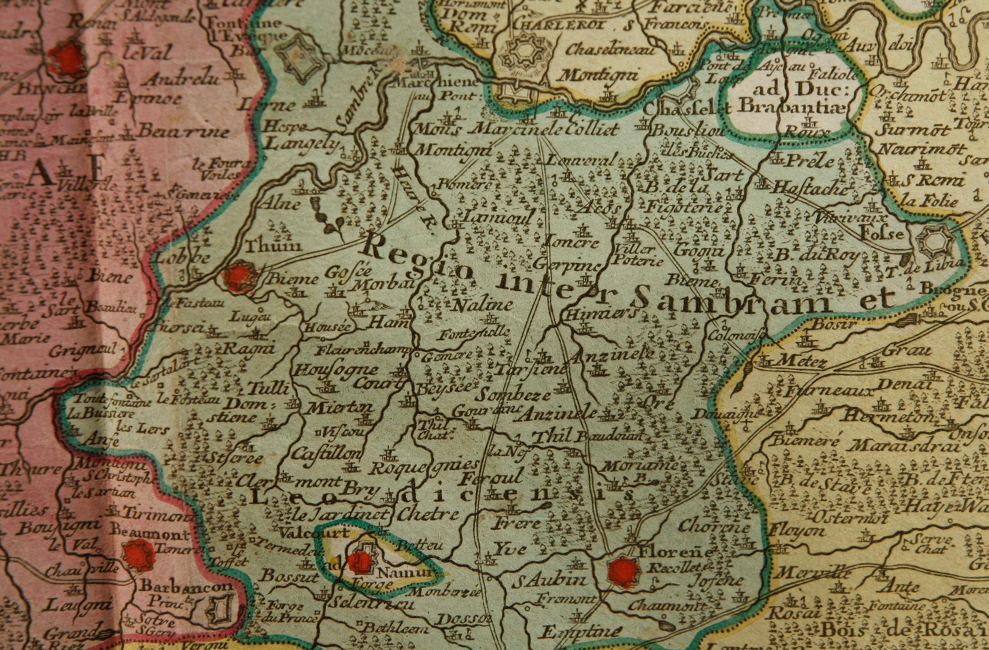 KARTA, kolorerad. Tobias Conrad Lotter. 1700-tal.