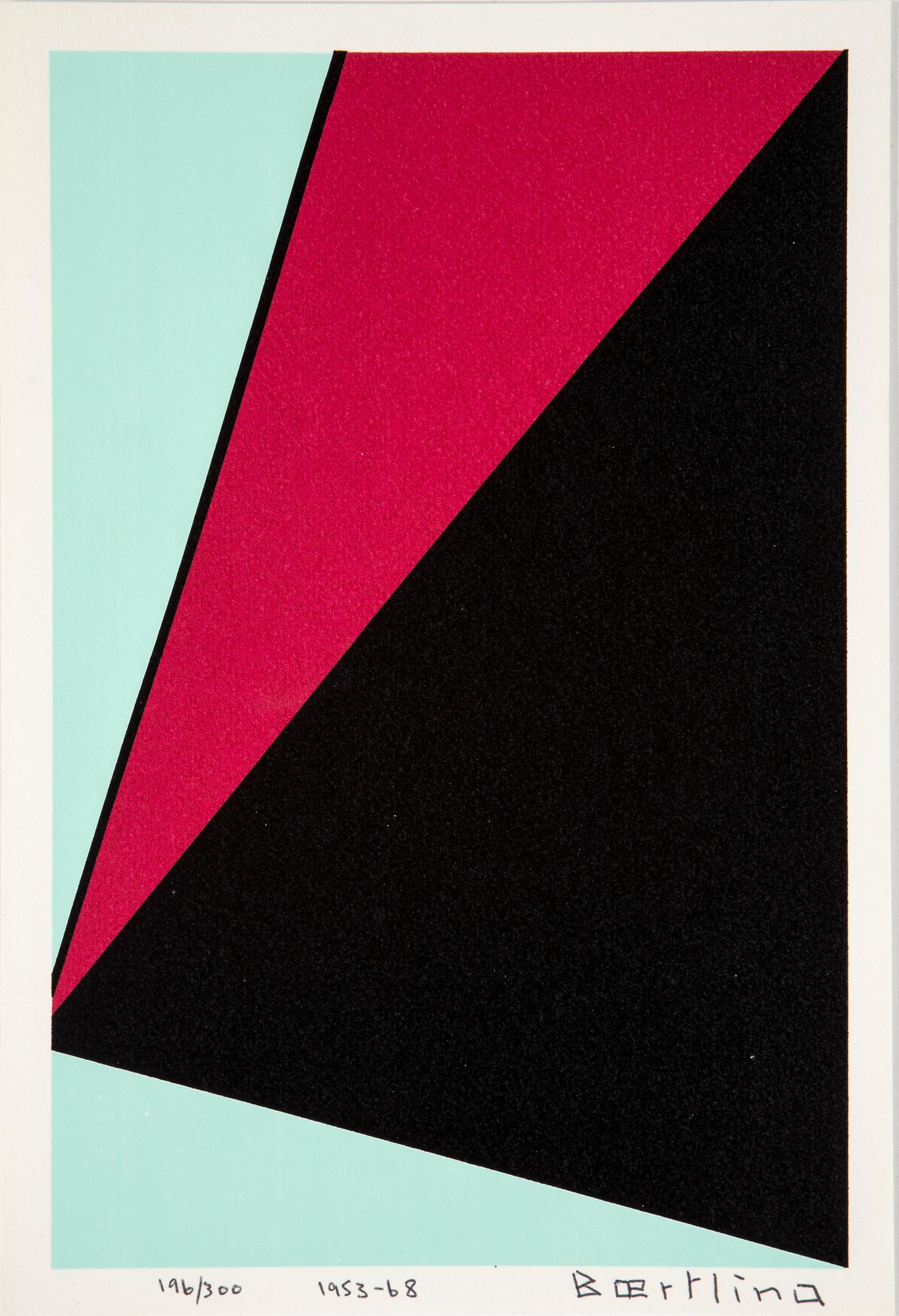 OLLE BÆRTLING, "Théme noir rouge blanc", 1953, serigrafi, numrerad 196/300, dat. 1953-68.