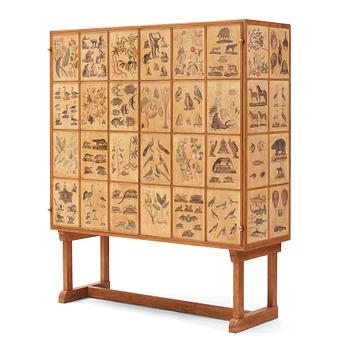 163. Josef Frank, a rare cabinet covered with prints depicting different animals and plants, Firma Svenskt Tenn, Sweden 1940s.