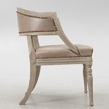 A late Gustavian style armchair, early 20th Century.