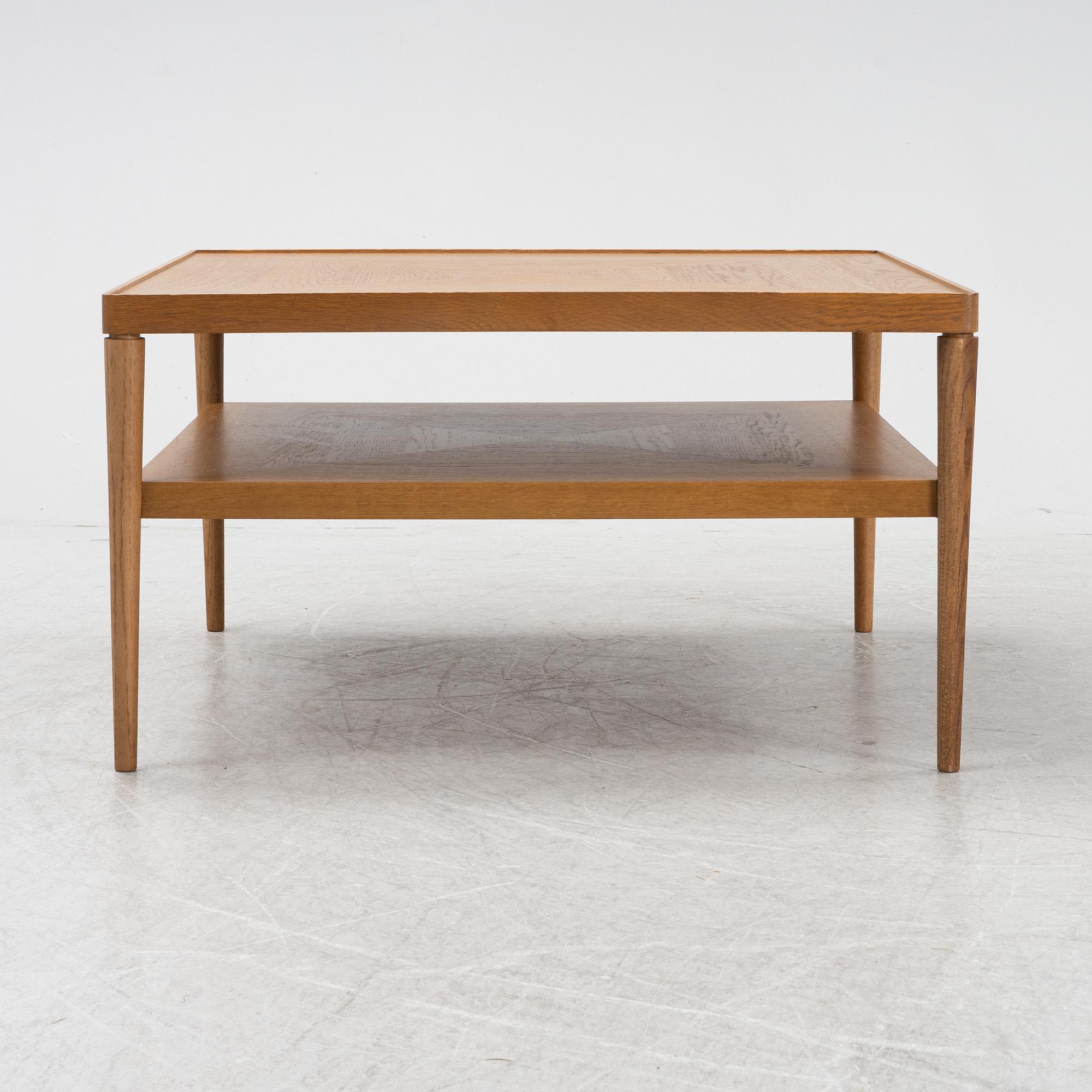 An oak veneered coffee table, Stockholm series, IKEA.