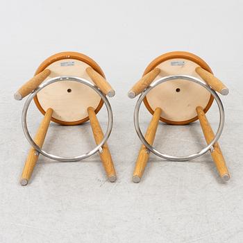 Hans J. Wegner, a pair of 'CH56' bar stools, Carl Hansen & Son, Denmark, 21st century.
