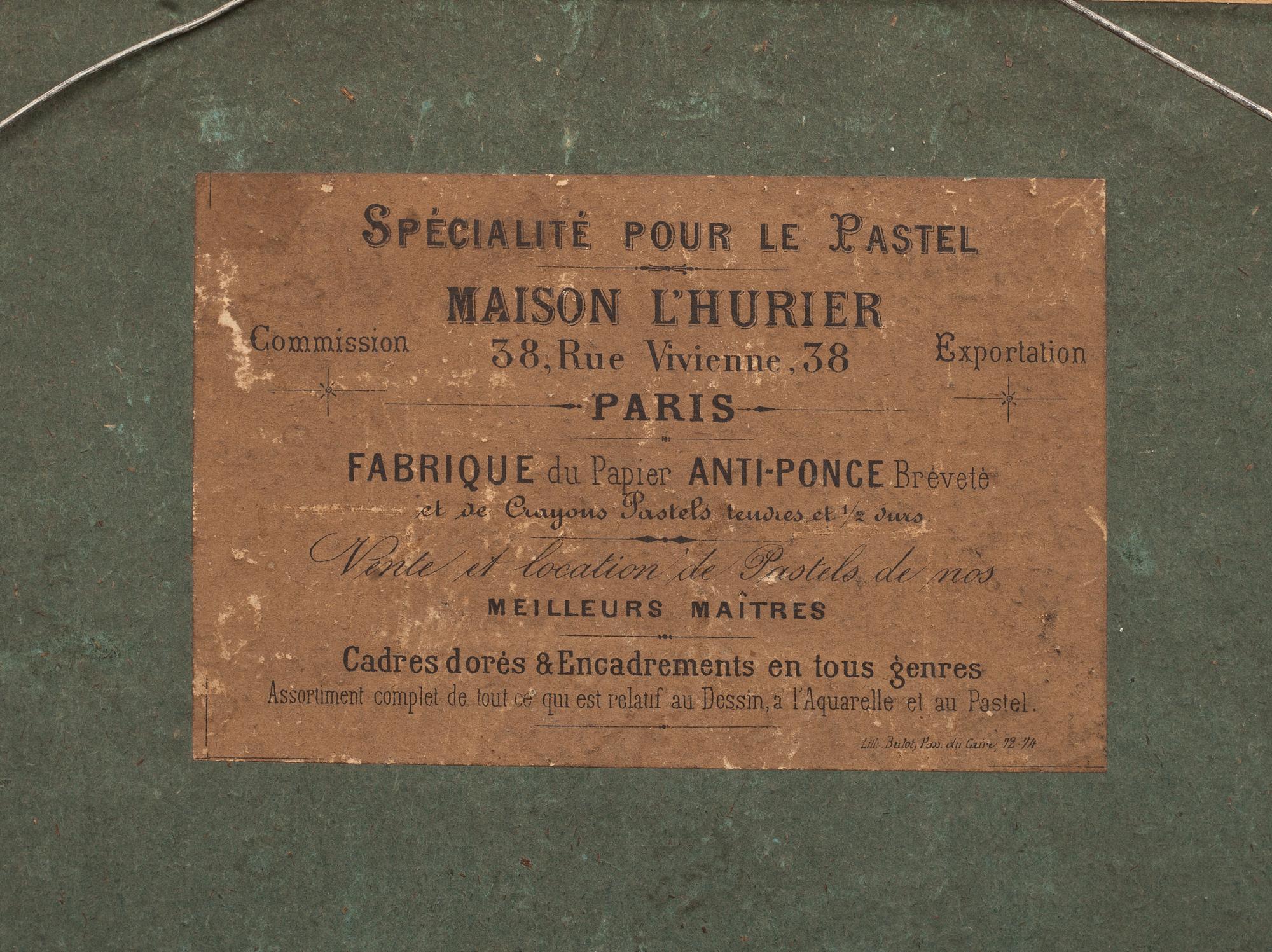 OKÄND KONSTNÄR, 2 st. Pasteller, signerad JD Doverny daterat 1874.