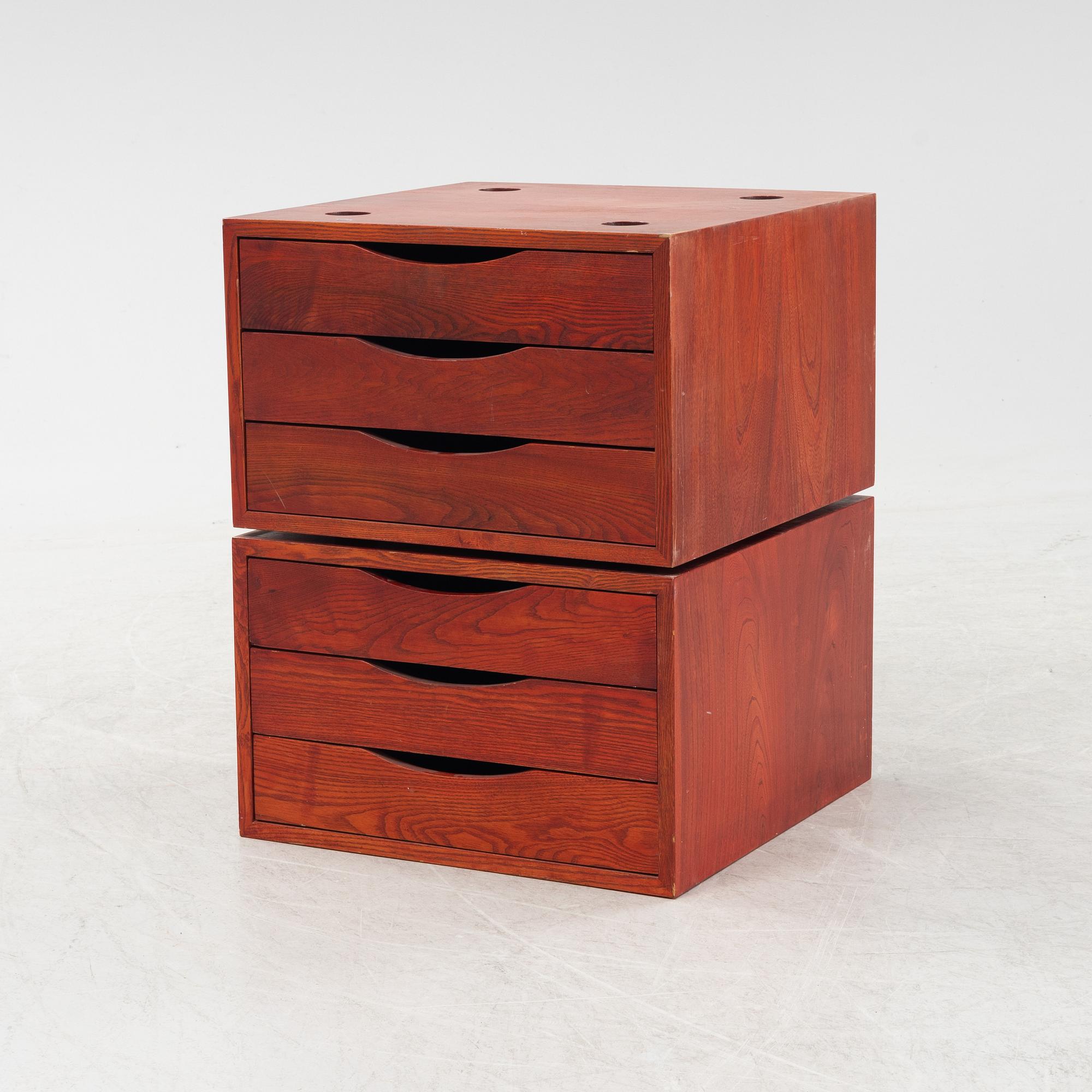 Jan Bocan, a pair modules with drawers, 1970s.