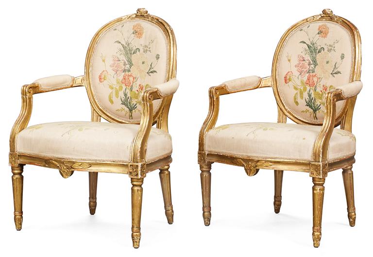 A pair of Gustavian armchairs.