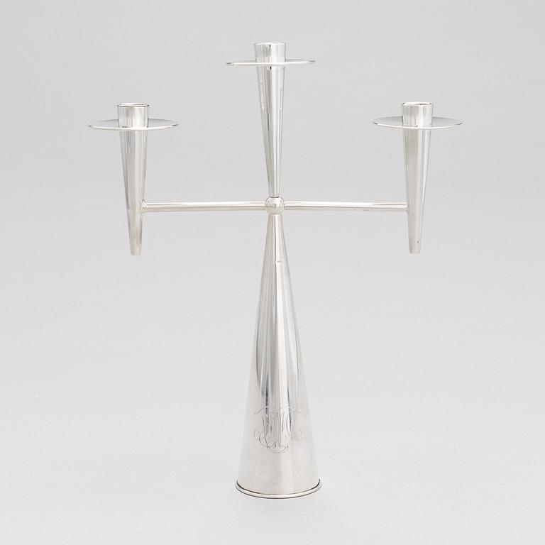 Tapio Wirkkala, Kandelaber TW 202, silver (916), Kultakeskus, Tavastehus 1961.