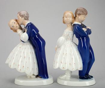 FIGURINER, 2 st, porslin, Bing & Gröndahl. Danmark.